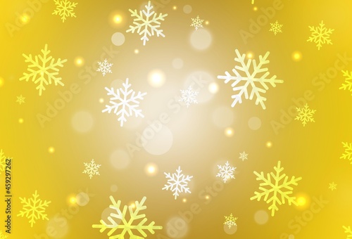 Dark Yellow vector backdrop in holiday style.