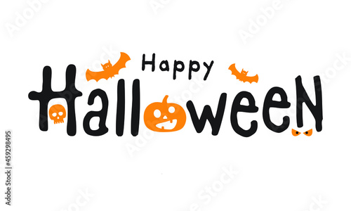 Halloween heading text on a white background