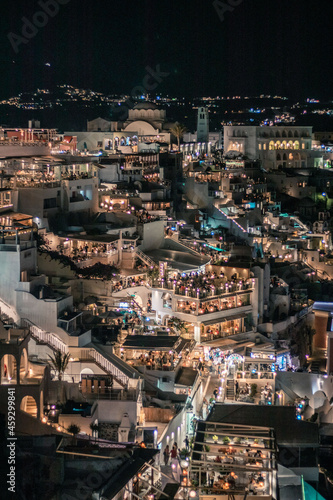 hot summer night in mediterranean city in greece