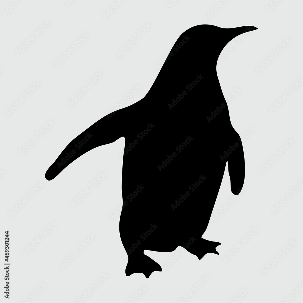 Penguin Silhouette, Penguin Isolated On White Background Penguin Silhouette, Penguin Isolated On White Background