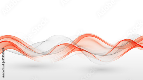 Abstract background, gray and red wavy lines for brochure, website, flyer design.