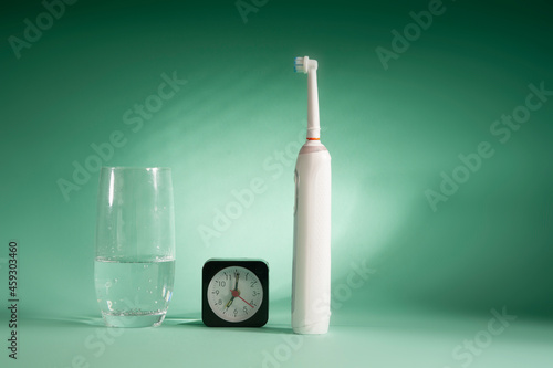 modern toothbrushes close up