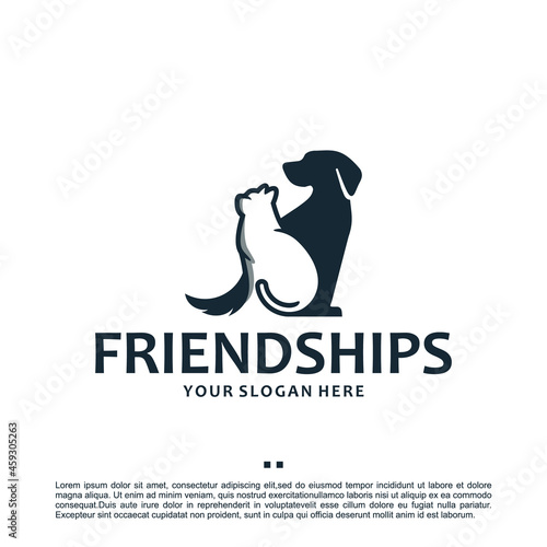 sitting dog and cat ,logo design inspiration