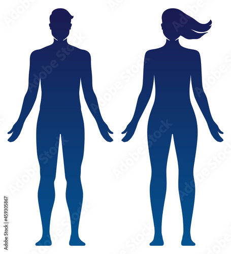 Man and woman body, silhouette vector illustration. 