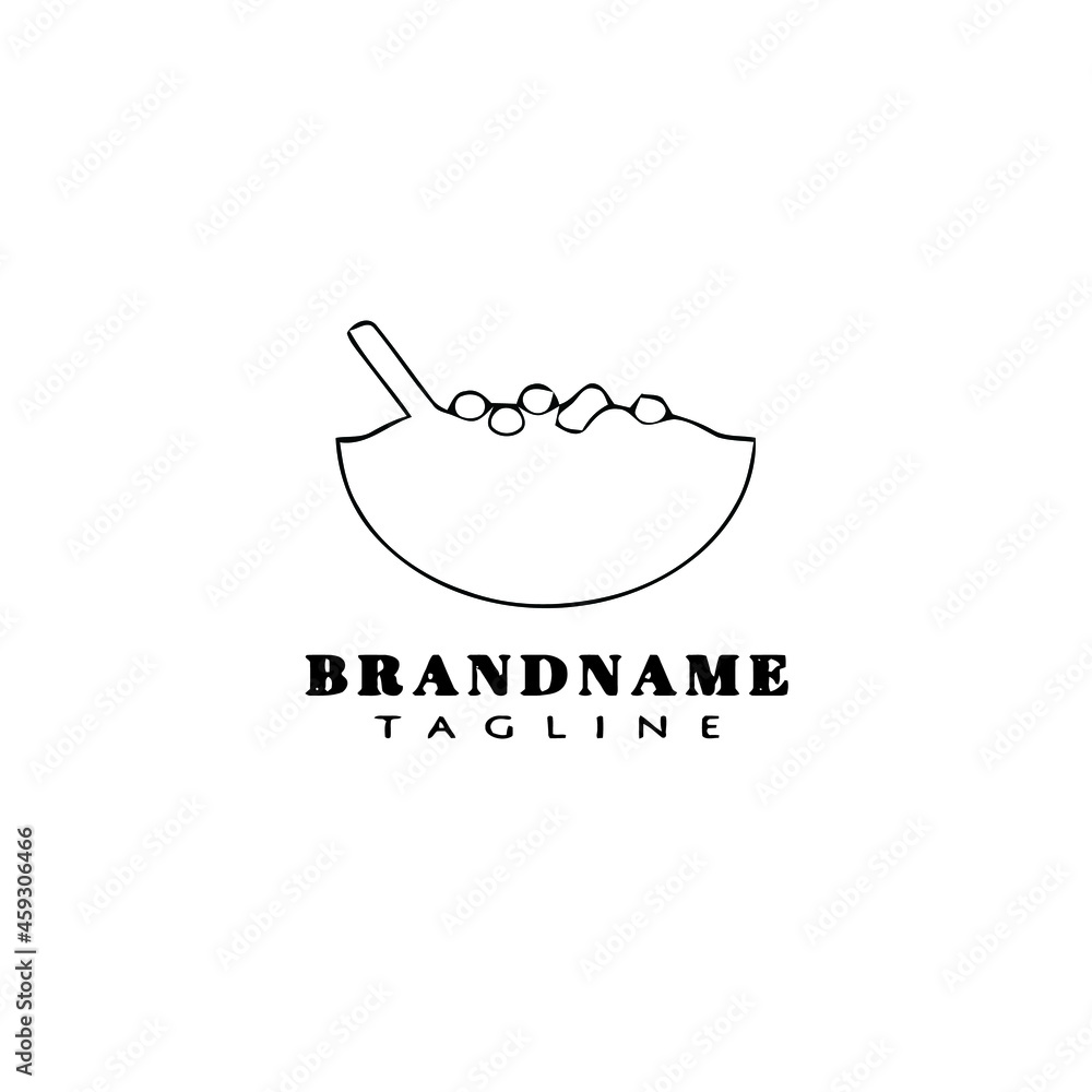 Fototapeta premium bowl food logo cartoon icon design template vector illustration