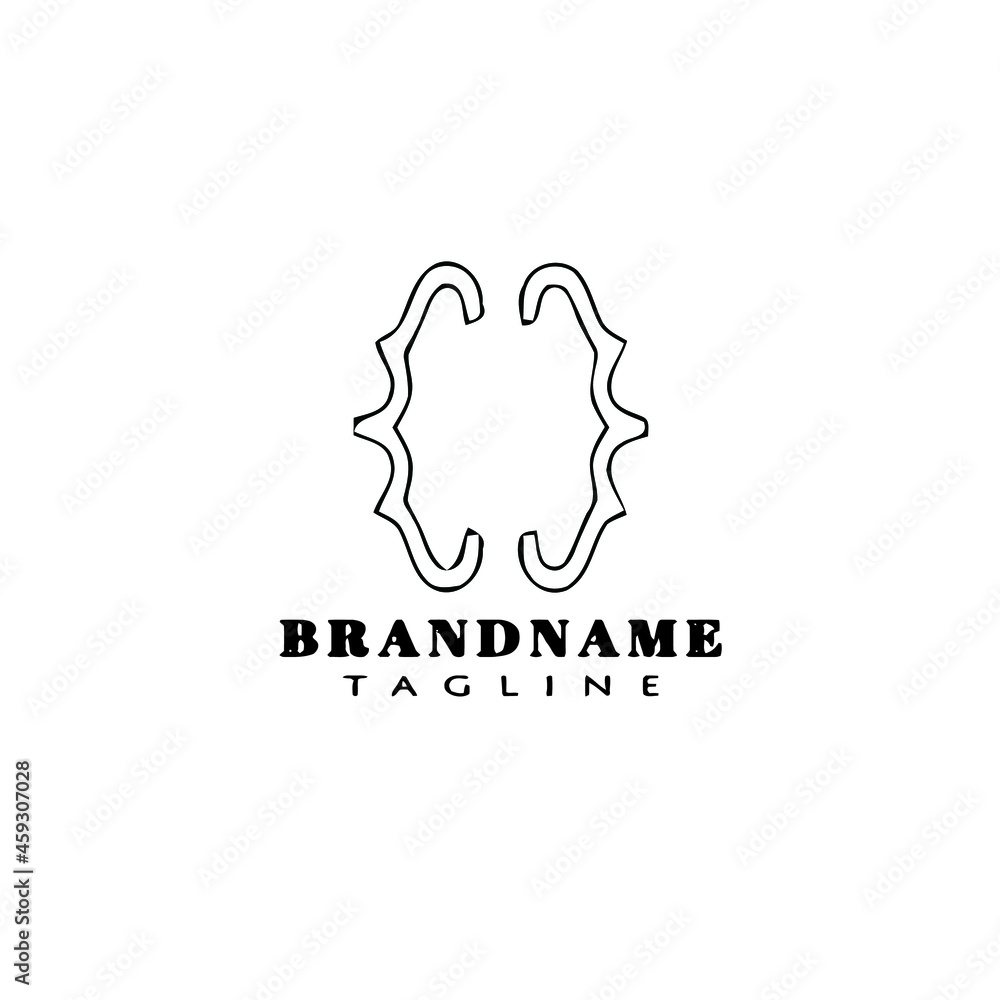 brackets cartoon logo icon design cute black isolated vector illustration brackets cartoon logo icon design cute black isolated vector illustration