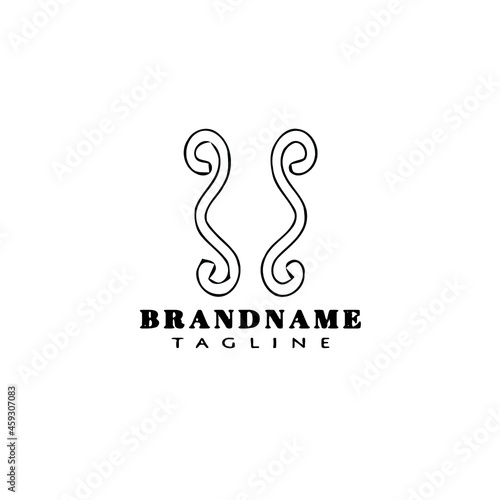brackets cartoon logo icon design black isolated vector illustration