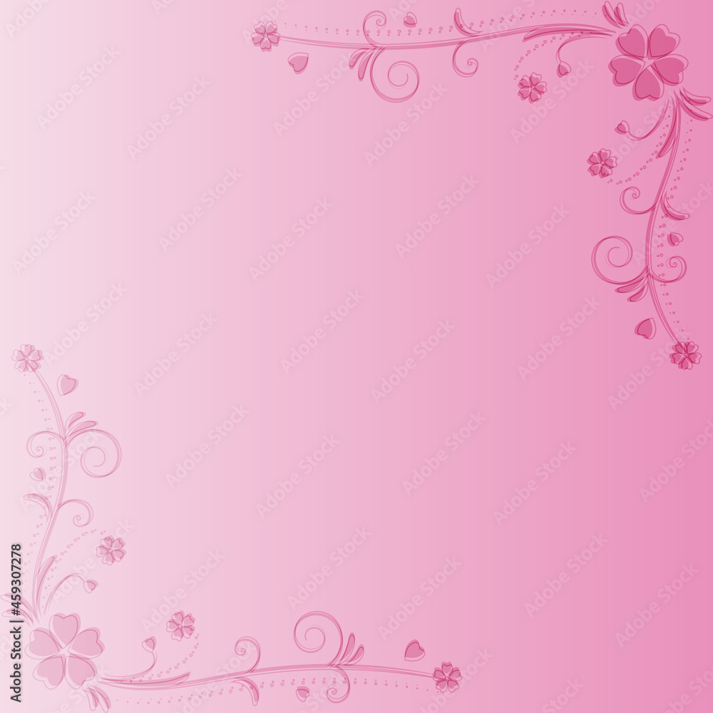 paper corner ivy pattern on red pink gradient background