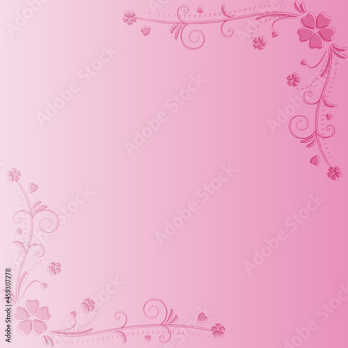 paper corner ivy pattern on red pink gradient background