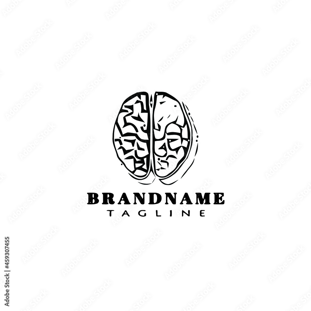 brain cartoon logo icon design template black isolated vector illustration brain cartoon logo icon design template black isolated vector illustration