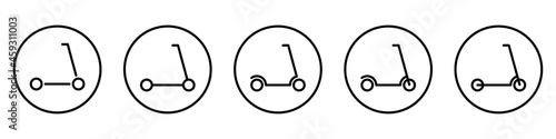 Electric scooter icons. Kick scooter. Environmentally friendly transpor. Vector illustration