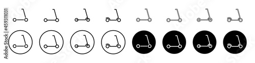 Electric scooter icons. Kick scooter. Environmentally friendly transpor. Vector illustration