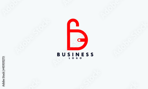 Alphabet B or Wallet abstract monogram vector logo template