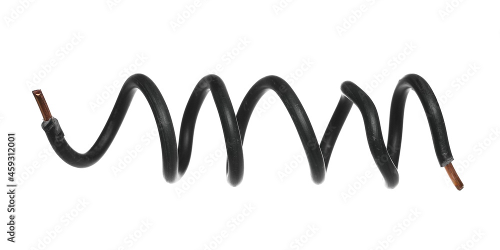 Spring black wires isolated on white background, clipping path Spring black wires isolated on white background, clipping path