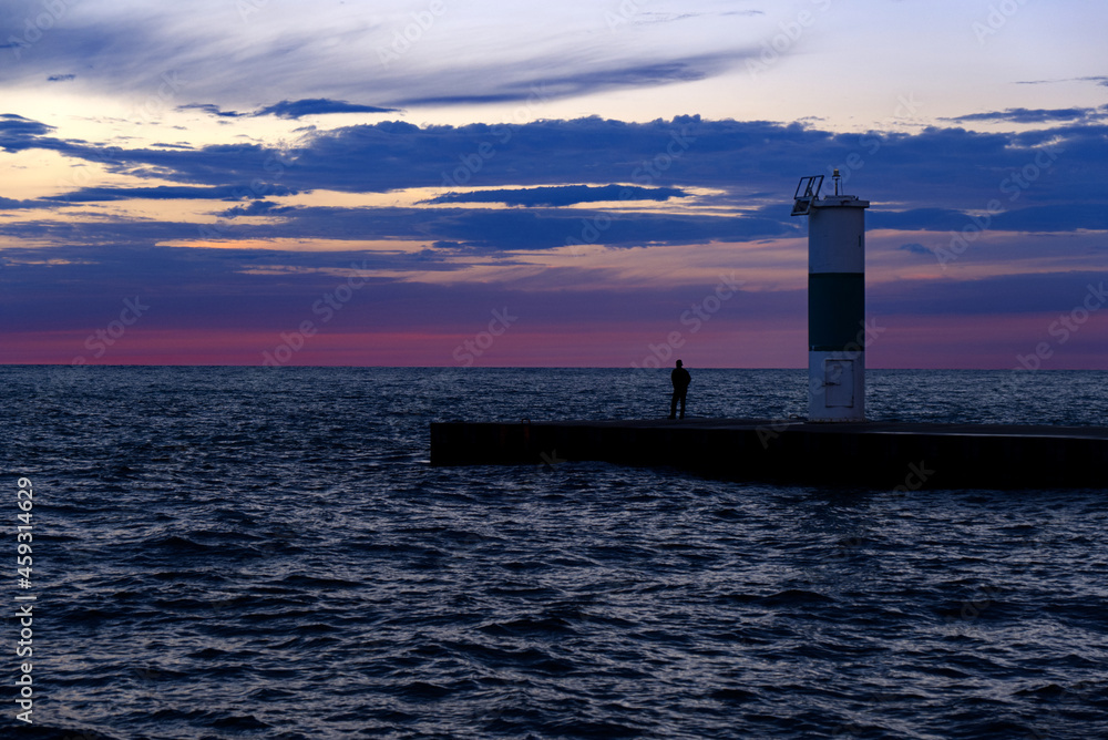 Watching the Sunset from the Lake Michigan Pier