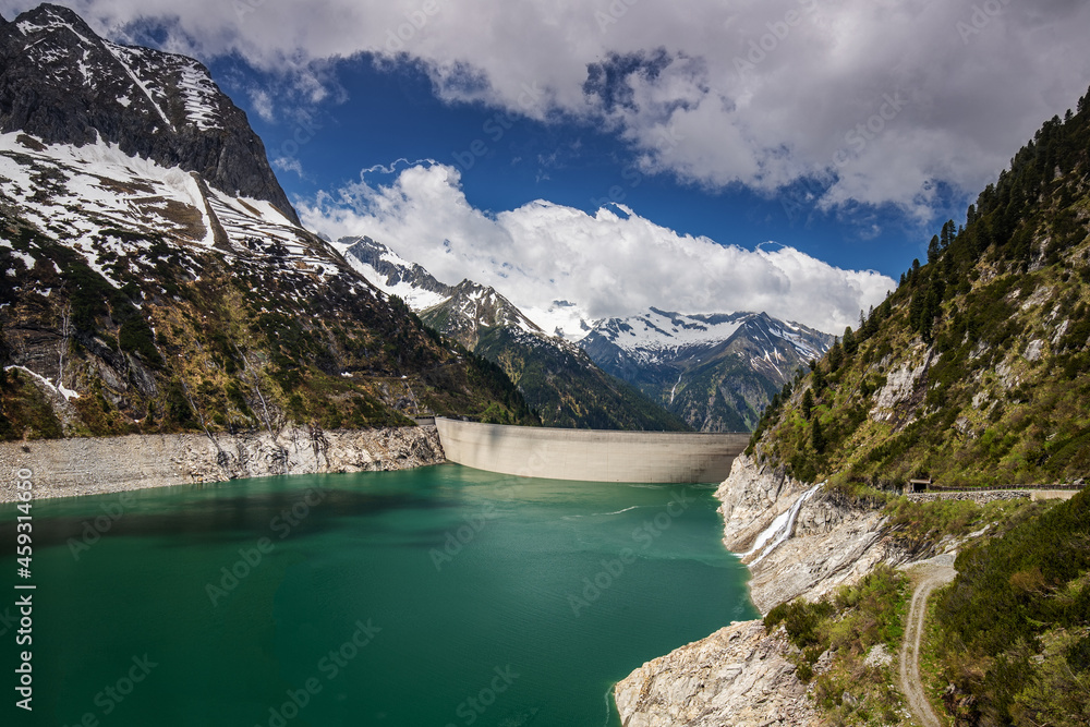 dam in zillertal alps.austria dam in zillertal alps.austria