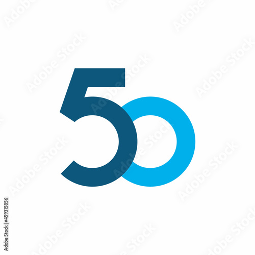 Number 50 or 5 0 vector design template