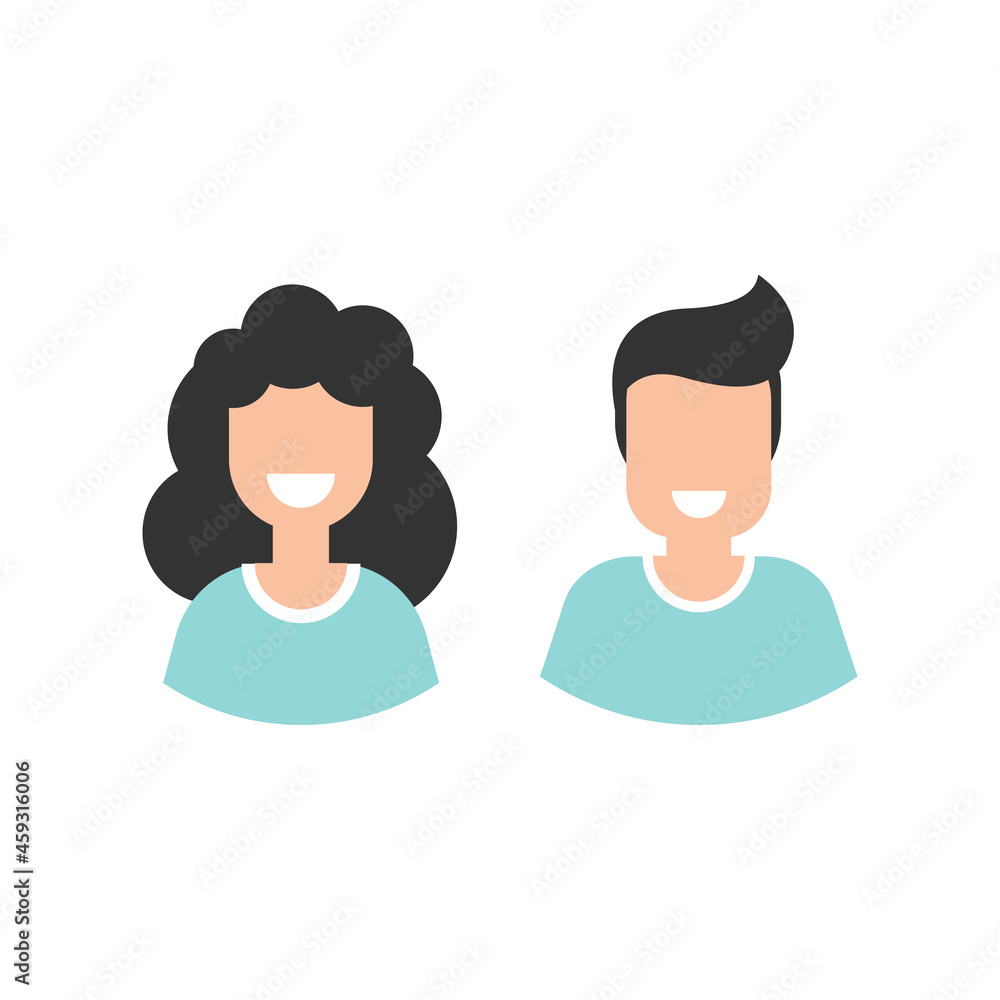 people avatar set. cute happy faces isolated on white. people avatar set. cute happy faces isolated on white.