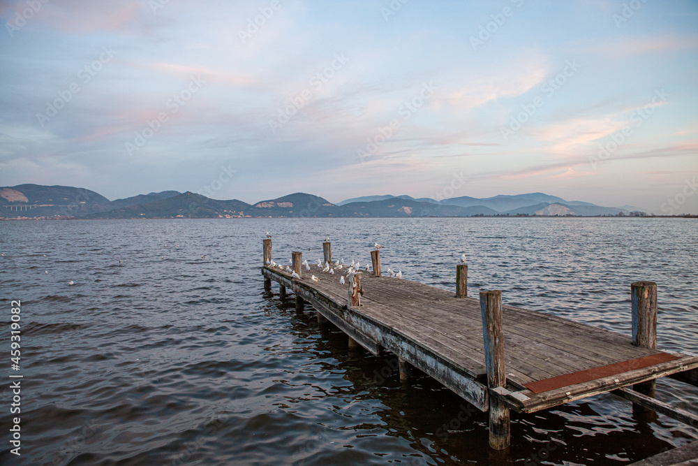 Obraz premium Pier and the lake