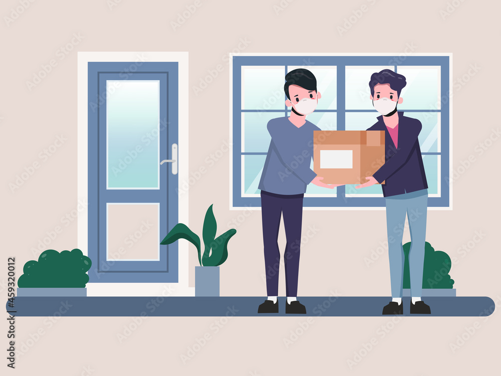 Customer shopping online fast delivery during covid-19. Stay at home avoid spreading the coronavirus.
Customer shopping online fast delivery during covid-19. Stay at home avoid spreading the coronavirus.