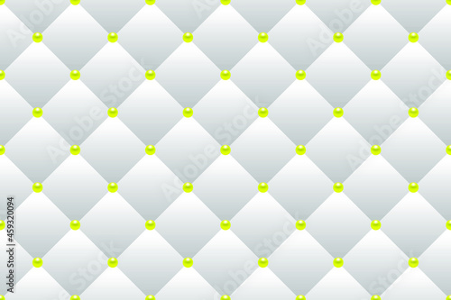White luxury background with beads and rhombuses. Vector illustration. 