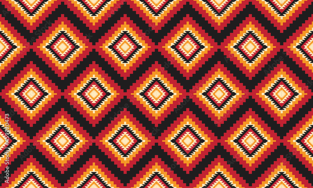 Geometric ethnic oriental ikat pattern traditional Design for background,fabric,wrapping,clothing,wallpaper,Batik,carpet,embroidery style. Geometric ethnic oriental ikat pattern traditional Design for background,fabric,wrapping,clothing,wallpaper,Batik,carpet,embroidery style.