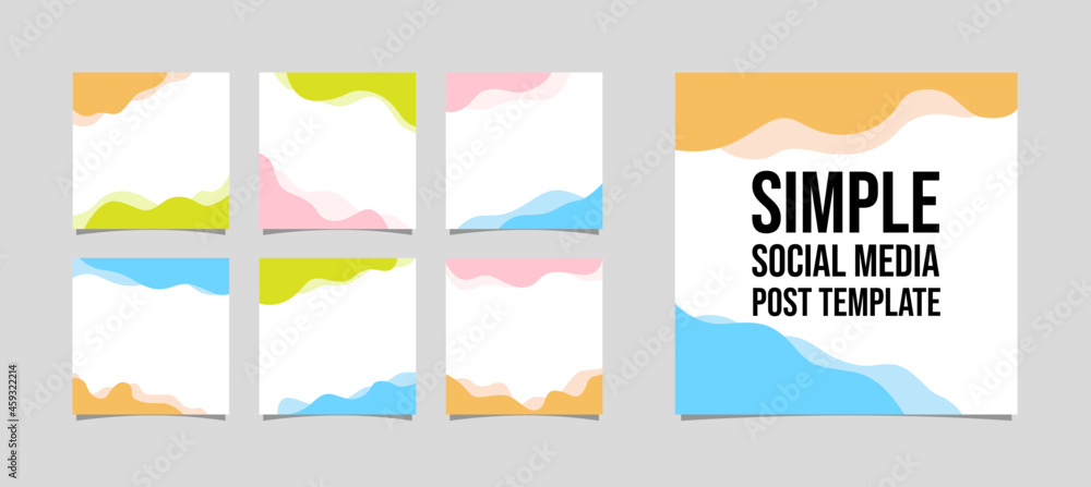 Trendy abstract square art templates. Suitable for social media posts, mobile apps, banners design and webinternet ads. Minimalism vector backgrounds.