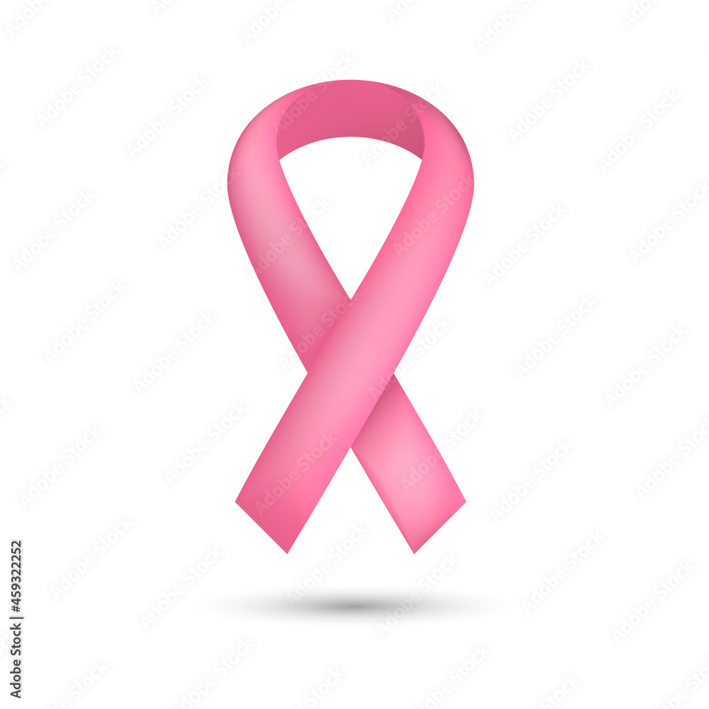 Breast cancer awareness pink ribbon, illustration Breast cancer awareness pink ribbon, illustration