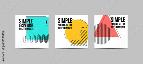 Trendy abstract square art templates. Suitable for social media posts, mobile apps, banners design and webinternet ads. Minimalism vector backgrounds. photo