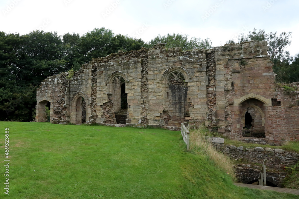 23 September 2021: View of Spofforth Castle in Spofforth, North Yorkshire, England