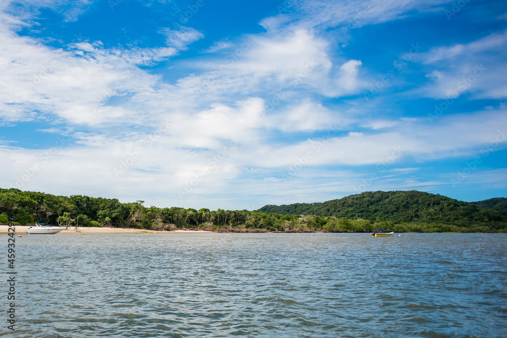 beautiful image of the island of mel beaches boats coast of the sea, landscapes of Brazil beautiful image of the island of mel beaches boats coast of the sea, landscapes of Brazil