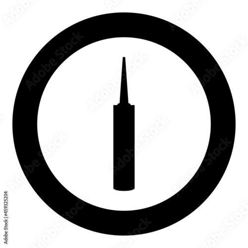 Sealant Silicone Polyurethane foam icon in circle round black color vector illustration solid outline style image