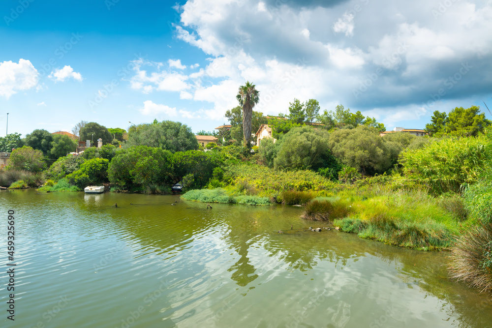 Fototapeta premium Calik lagoon under a cloudy sky
