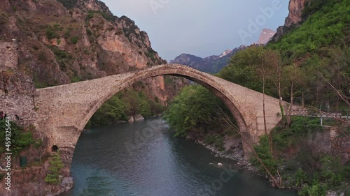 4K aerial footage of Vikos–Aoos National Park. Pindus mountain. Aoös river gorge. Epirus. Greece. photo