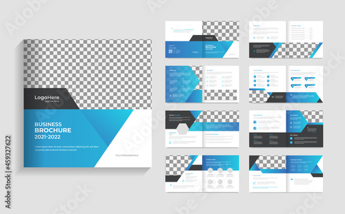 Business square brochure template design, modern shapes premium vector