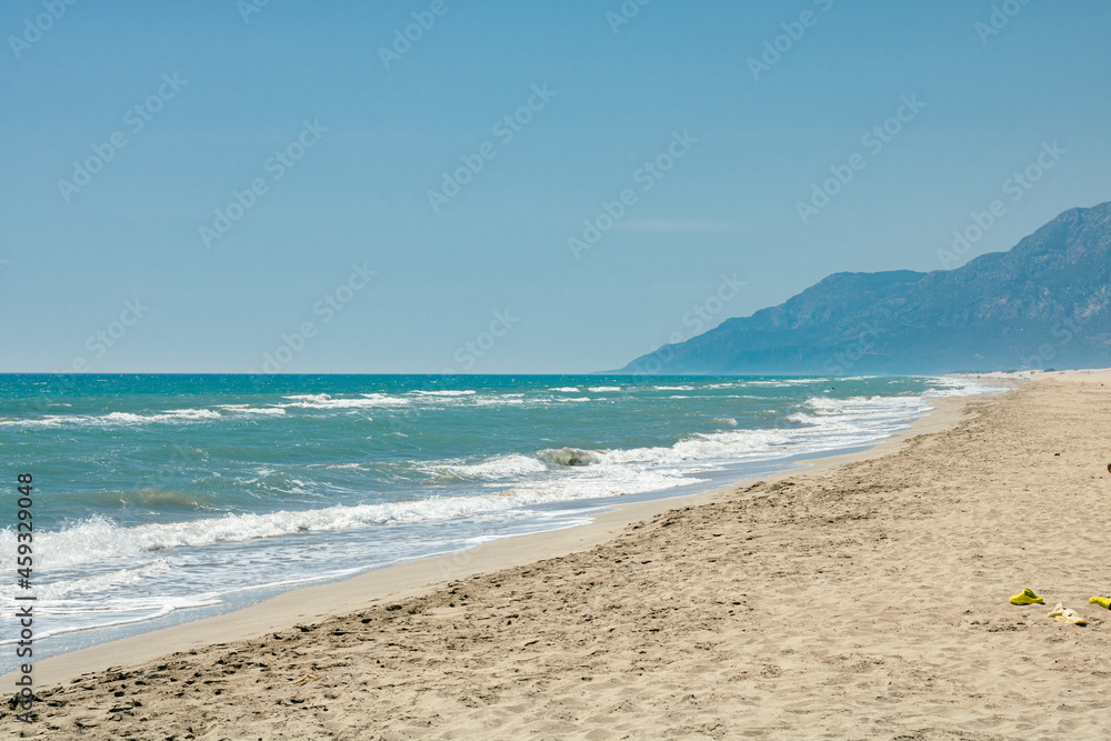 Patara Beach in Antalya Turkey. Beaches of Turkey. Sun, sand and sea tourism.