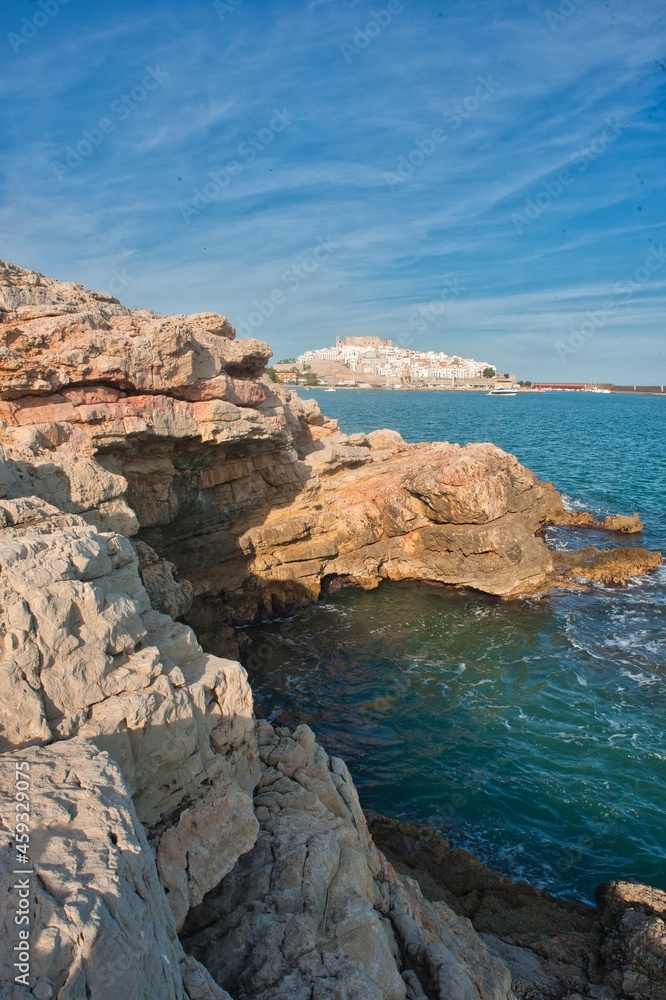 Scenes from the castle of Papa Luna in Peñíscola seen from the sea and the south coast. Scenes from the castle of Papa Luna in Peñíscola seen from the sea and the south coast.