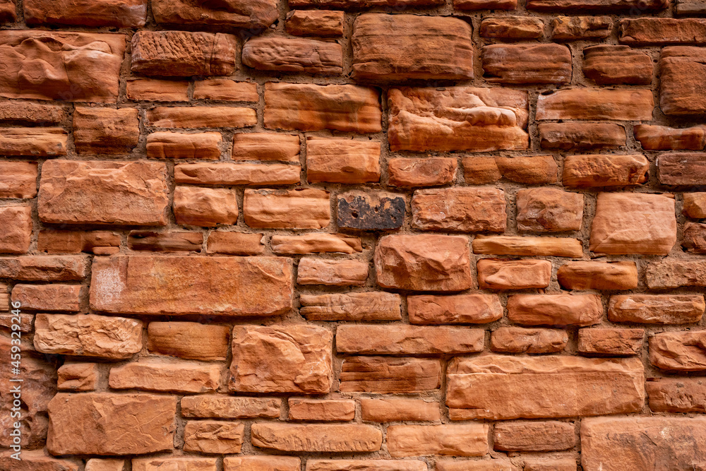 Obraz premium Orange Stone Masonry Wall Background Texture