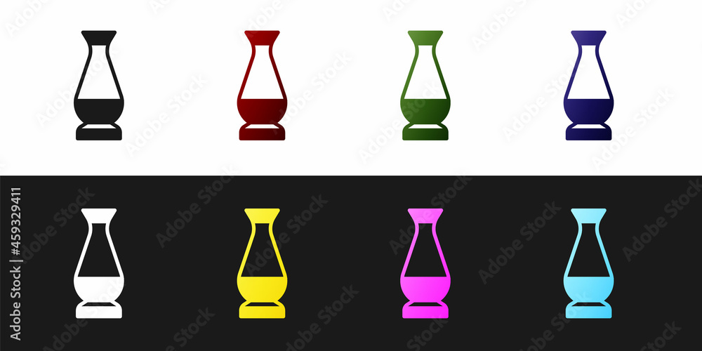 Set Indian vase icon isolated on black and white background. Vector Set Indian vase icon isolated on black and white background. Vector