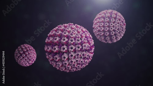 Human papillomavirus. Representation of viruses that cause human papillomavirus disease. photo