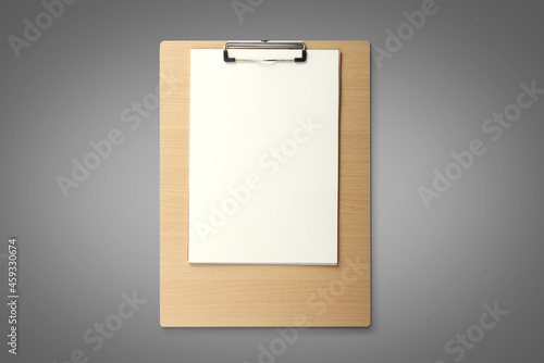 blank clipboard with blank paper