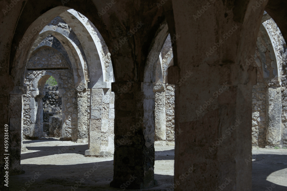 The vaulted bays of great mosque of Kilwa Kisiwani