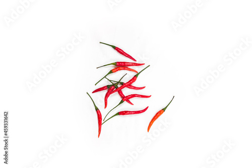 red chilli on top angle beautiful White and grey background