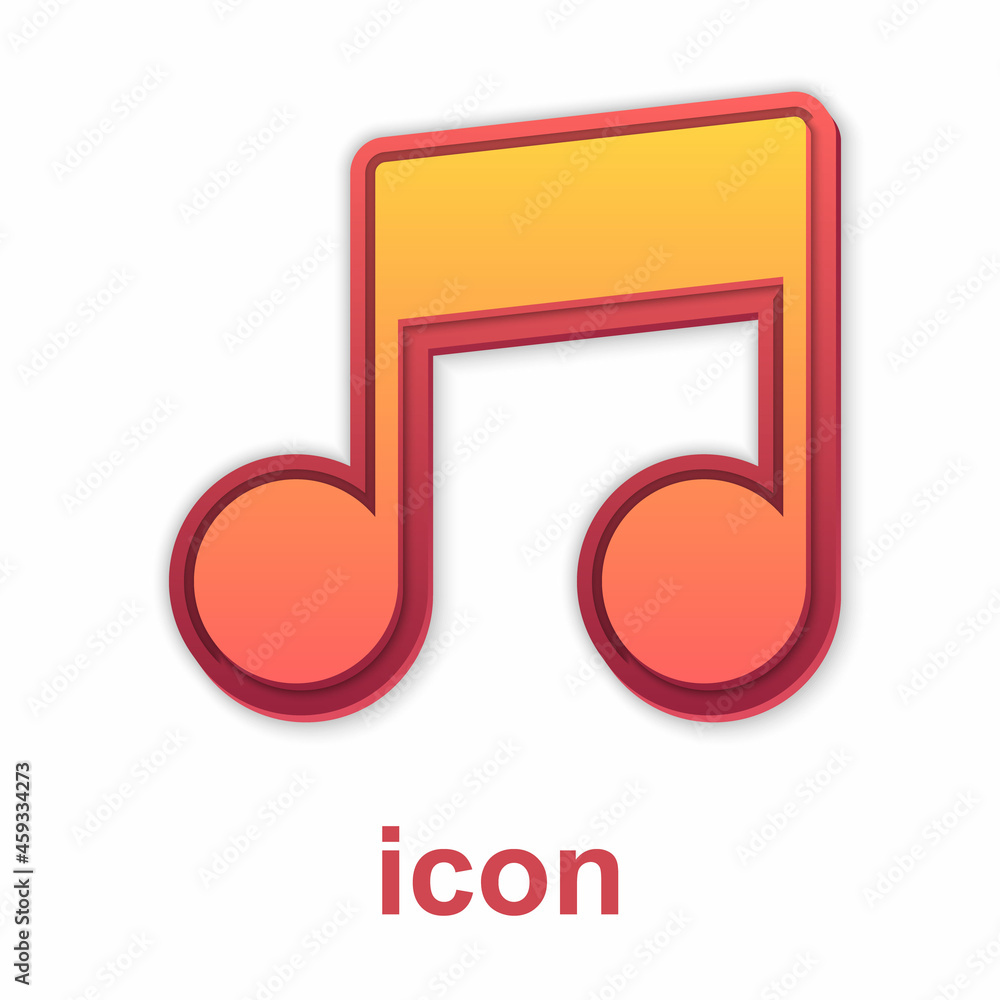Gold Music note, tone icon isolated on white background. Vector Gold Music note, tone icon isolated on white background. Vector