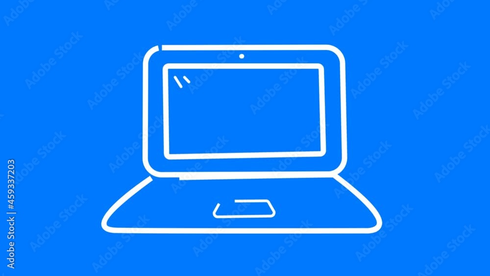 laptop icon animation. Motion graphics video motion illustration sign. Outline doodle style alpha channel laptop icon animation. Motion graphics video motion illustration sign. Outline doodle style alpha channel
