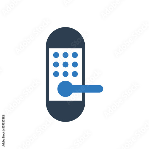 Smart Door knob icon - password security knob icon