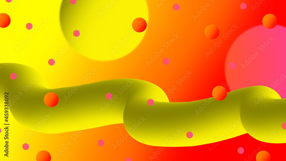 Yellow vibes and orange balls on a gradient, orange background. A beautiful, multi-colored abstraction with holiday elements.