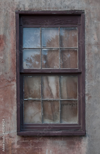 old wooden window on a wall