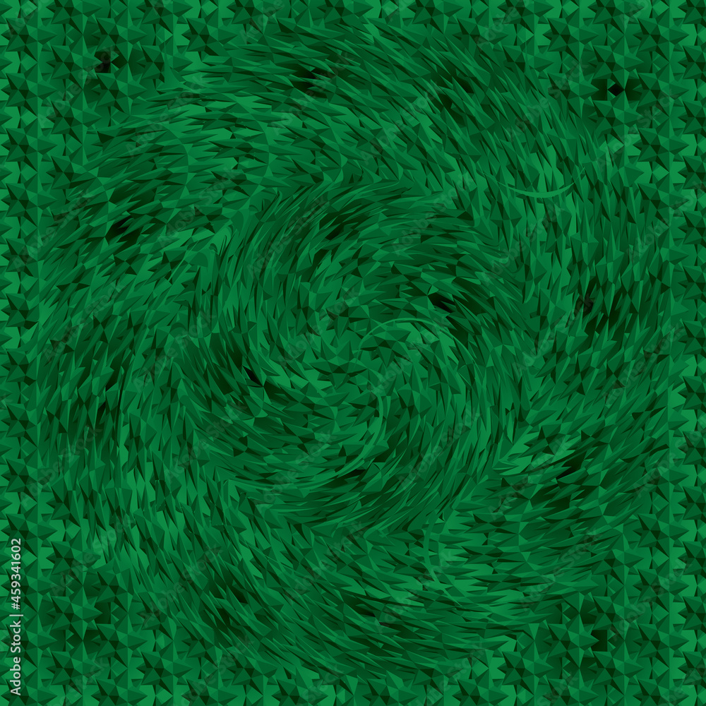 Abstract grunge spiral green pattern. Noise structure with strokes