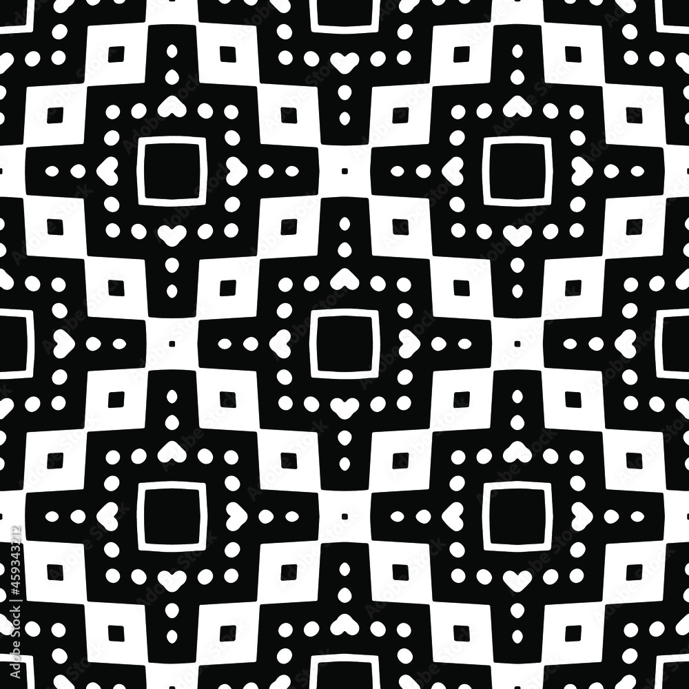 Seamless vector pattern in geometric ornamental style. Black ornament. Seamless vector pattern in geometric ornamental style. Black ornament.